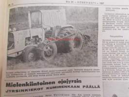 Koneviesti 1967 nr 24 -mm. Isäntäkoulutus ennakkohuolto ja leikkuupuimuri, Ennakohuoltoon tutustumassa, Agronomien maatilataloudellisilla neuvottelupäivillä