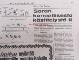 Koneviesti 1967 nr 24 -mm. Isäntäkoulutus ennakkohuolto ja leikkuupuimuri, Ennakohuoltoon tutustumassa, Agronomien maatilataloudellisilla neuvottelupäivillä