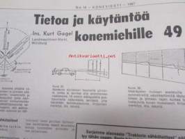 Koneviesti 1967 nr 18 -mm. Tilakohtainen koneellistaminen, Viljakuivaamisen paloturvallisuuteen liian vähän huomiota, Maatalousnäyttelyt - Show business