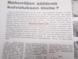 Koneviesti 1967 nr 18 -mm. Tilakohtainen koneellistaminen, Viljakuivaamisen paloturvallisuuteen liian vähän huomiota, Maatalousnäyttelyt - Show business