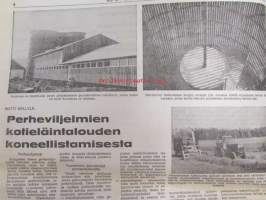Koneviesti 1967 nr 16 -mm. Viljan siirtoa kuivatusilmalla, Perheviljelmien kotieläintalouden koneellistamisesta, Keskittymisilmiöitä kansainvälisessä