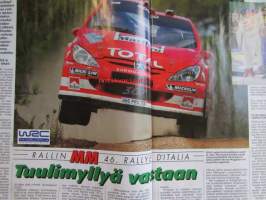 Vauhdin Maailma 2004 nr 11 -mm. Ralli-SM Uusikaupunki Suosikki kompuroi, Ralli-MM Wales Norjalainen kypärätemppu, Ralli-MM Italia Uusi soratalli, Ralli-SM Nupret