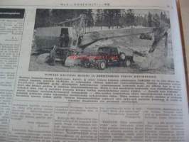 Koneviesti 1958 / 4 . 26.2.1958 sis. mm. seur. artikkelit / kuvat; Koeajo Fiat 500.Massey-Ferguson 65 traktori.Traktorireki,pohjoissuomalainen malli.Omatekoinen