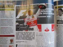 Vauhdin Maailma 2008 nr. 9 -mm. Makasiini. Kolumni Jume. Teema. Isojen poikien hiekkalaatikolla. Erakon elämää. F2 haastaa GP2:n. F1-aerodymaniikka.