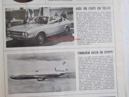 Moottori 1971 nr 2, sis. mm. seur. artikkelit / kuvat / mainokset, kansikuva Sprite asuntovaunu, Onko autosi liikenneturvallinen?, Kirsikka-auto Datsun Cherry,