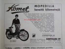 Moottori-urheilu 1960 nr. 7-8 -mm.  David Bickers varmisti EM-arvonsa Ruotsin GP:ssä, Maria Kaizer euroopanmestari, bSA 250 cc C15 -moottoripyörä, Husqvarna