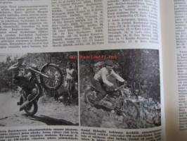 Moottori-urheilu 1960 nr. 7-8 -mm.  David Bickers varmisti EM-arvonsa Ruotsin GP:ssä, Maria Kaizer euroopanmestari, bSA 250 cc C15 -moottoripyörä, Husqvarna