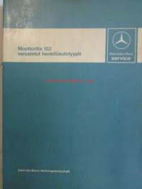 Mercedes-Benz Moottorilla 102 varustetut henkilöautotyypit - Ohjevihkonen huoltoa varten, Katso tarkemmat mallit ja sisällysluettelo kuvista