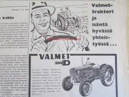Koneviesti 1959 nr 12, 13.6.1959 sis. mm. seur. artikkelit / kuvat; Haravakuljetin, tuorerehusäilöntää, Fiskars aurat, Kesän 1959 heinänkorjuukoneita, Volvo