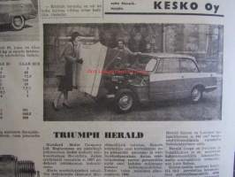 Koneviesti 1959 nr 12, 13.6.1959 sis. mm. seur. artikkelit / kuvat; Haravakuljetin, tuorerehusäilöntää, Fiskars aurat, Kesän 1959 heinänkorjuukoneita, Volvo