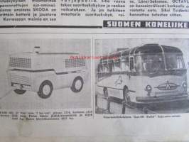 Koneviesti 1959 nr 13 -mm. Autonumero, Auton alusta kösittelyssä, Koepenkki dieselmoottorin ruiskutuspounpun tarkistusaitteena, Mainos Scania Vabis, BMW 600,