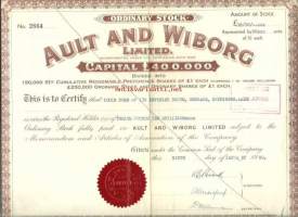 Ault and Wiborg Lim 1950 - osakekirja