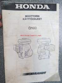 Honda G100 Moottori -käyttöohjekirja mm. suomeksi ja englanniksi