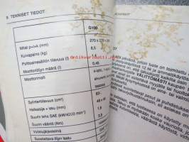 Honda G100 Moottori -käyttöohjekirja mm. suomeksi ja englanniksi