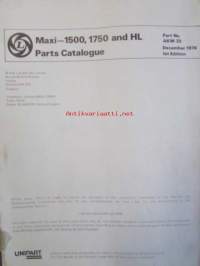 British Leyland Maxi 1500, 1750 an HL Parts Catalogue 1976 1st edition AKM 33 - varaosaluettelo