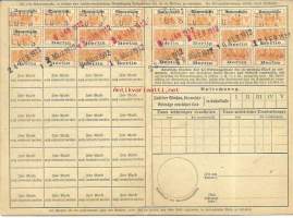 Orts-Krankenkasse in Lubeck  1911  - merkkejä  - sairasvakuutuskortti
