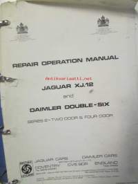 Jaguar XJ12, Daimler Double six series Repair Operations Manual -Korjausopas, Katso tarkemmat mallit ja sisällysluettelo kuvista