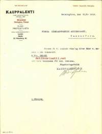 Kauppalehti 31.3.1916 - firmalomake