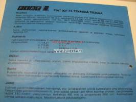 Fiat 90F.13 mitat ja painot -myyntiesite