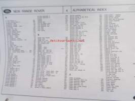 British Leyland The New Range Rover, Parts Catalogue 1995, Part no. 9970CA - Varaosakirja, Katso tarkemmat mallit ja sisällysluettelo kuvista
