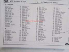 British Leyland The New Range Rover, Parts Catalogue 1995, Part no. 9970CA - Varaosakirja, Katso tarkemmat mallit ja sisällysluettelo kuvista