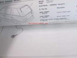 British Leyland The New Range Rover, Parts Catalogue 1995, Part no. 9970CA - Varaosakirja, Katso tarkemmat mallit ja sisällysluettelo kuvista