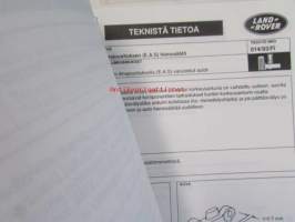 British Leyland Land-Rover Service Bullet Tecnical information 1992-95 - Korjaamokirjeet, Katso tarkemmat mallit ja sisällysluettelo kuvista
