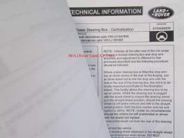 British Leyland Land-Rover Service Bullet Tecnical information 1992-95 - Korjaamokirjeet, Katso tarkemmat mallit ja sisällysluettelo kuvista