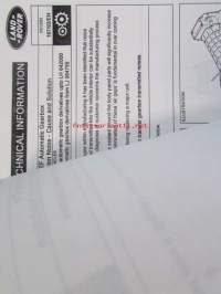 British Leyland Land-Rover Service Bullet Tecnical information 1992-95 - Korjaamokirjeet, Katso tarkemmat mallit ja sisällysluettelo kuvista