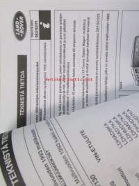 British Leyland Land-Rover Service Bullet Tecnical information 1992-95 - Korjaamokirjeet, Katso tarkemmat mallit ja sisällysluettelo kuvista