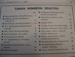 Koneviesti 1964 / 19 -sis mm. Volvo täydentää mallivalikoimaansa, korsirehujen varastointiratkaisu, New Yorkin Maailmannäyttely, Perunaviljelijän omavastuu,