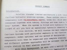 Teleflex Canada Capilano hydraulic steering (Distributor manual) -veneiden / alusten hydraulisten ohjausjärjestelmien esittelykansio (tarkoitettu jälleenmyyjien