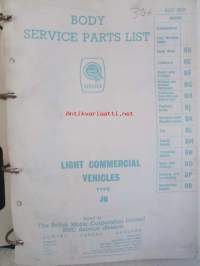 BMC Body Service Parts List, Light Commercial Vehicles Type JU (AKD 5076) - Varaosaluettelo, Katso tarkemmat mallit ja sisällysluettelo kuvista