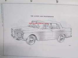 BMC A99 &amp; A110 Westminster, 6/99 &amp; 6/110 Princess 3-litre Mks. I &amp; II, Workshop Manual -Korjauskäsikirja, Katso tarkemmat mallit ja sisällysluettelo kuvista
