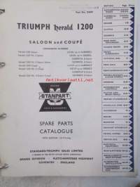 British Leyland Replacement pages for Triumph 1200 Saloon &amp; Coupe, Spare Parts Catalogue (part No. 510597), Varaosaluettelo ja lisäsivut, Katso tarkemmat mallit ja