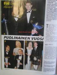 Vauhdin maailma 2001 nr 1 -mm.  F1 ja nuoruus, maailmanmestari Marcus Grönholm, Maailmanmestari MIchael Schumacher, Euroopanmestari Henrik Lundgaard, Artic Lapland