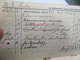 &quot;Vastakirja ja kontrahti Uno Emil Luoto - Minä sitoun tämän kautta perämiehenä seuraamaan höyrylaiva &quot;Virgo&quot;, jota kuljettaa kapteeni (kauppalaivan kippari)