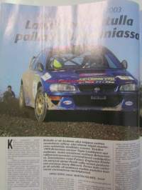 Vauhdin Maailma 2003 nr 6 -mm. Ralli-MM Argetiina, Britannia rallisarja Pirelli-ralli, ralli-SM nuoret ja lady-cup Kouvola, Historic rally trophy Joutsa, Rata-SM