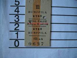 matkalippu kyrö humppila 24.5.1950