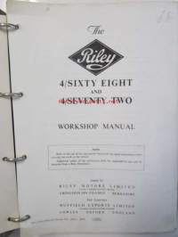 The Riley 4/sixty eight and 4/seventy two Workshop manual (Part No 1031A) - korjaamokäsikirja, katso kuvista tarkemmin