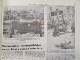 Koneviesti 1967 nr 11 -mm.  Keinokastelu ajankohtainen, Hydrostaattinen voimansiirto kehittyy, Tulipalokiirettä palotarkastuksissakin, KV:n opintokerho