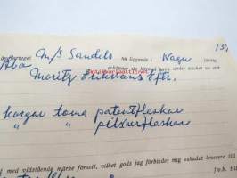 Undertecknad, förande ångfartyget M/S Sandels nu liggande i Nagu.... från Moritz Erikssons Eftr. mottagit.... 14.9.1950 -konossementti / laivarahtikirja