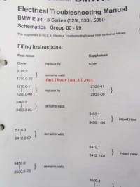 BMW Prüfanleitung Fahrzeugelektrik / -elektronik, Baureihe 5 - E 34 und Baureihe 7 - E 32 ab Modelljahr &#039;88 Diagnose I-II (osittain Suomenkielinen) - BMW Sähkö
