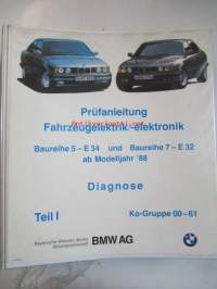 BMW Electrical Troubleshooting Manual vol 1./vol.2, 7 series (E32) model Year 1987-89, Elektroniikan ongelmien ratkaisut 2 erillistä kansiota, Katso kuvasta