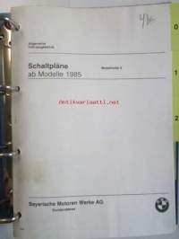 BMW Allgemeine Fahrzeugelektrik, ab Modelle 1985, Schaltoäne Modelreihe 6 kaasuttimen kaavioita, Katso kuvasta tarkemmat malli ja sisällystiedot.