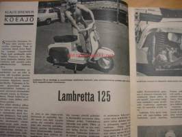 Tuulilasi 1968 / 8 sis mm.Mihin menet autokoulu ?.Kulkisiko se sähköllä ?.AAW aikoo ajaa vähemmän.Koeajo Lambretta 125 skootteri.Perämoottorit