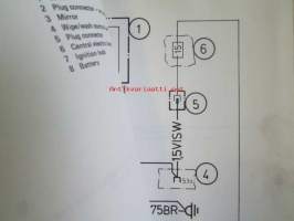 BMW General Electrical System, from 1979 Models, Wiring Diagrams - Sähköjärjestelmien kaavioita, Katso kuvasta tarkemmat malli ja sisällystiedot.