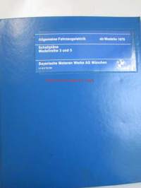 BMW Allgemeine Fahrzeugelektrik ab Modelle 1979, Schaltpläne Modellreihe 3 und 5, Sähkökaavioita, Katso kuvasta tarkemmat malli ja sisällystiedot.