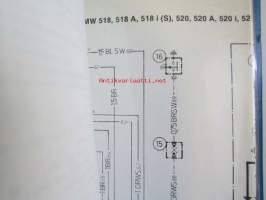 BMW Allgemeine Fahrzeugelektrik ab Modelle 1979, Schaltpläne Modellreihe 3 und 5, Sähkökaavioita, Katso kuvasta tarkemmat malli ja sisällystiedot.