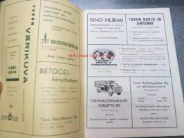 Turun puhelintilaajat 1958 numerojärjestyksessä -puhelinluettelo Turku